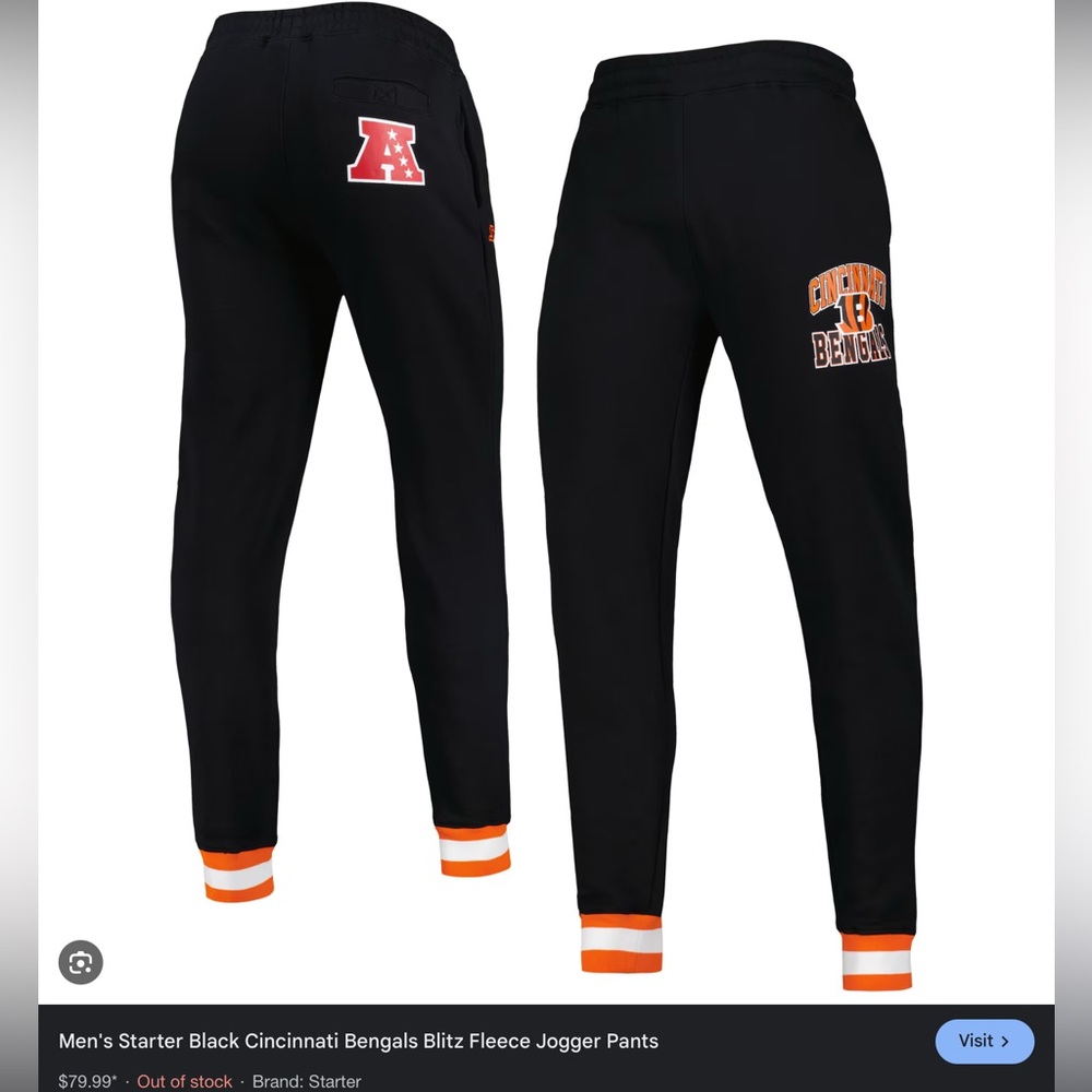 Starter Black Cincinnati Bengals Jogger Pants